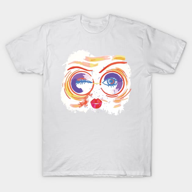Girl Wink EyeA Strong Woman Looks A Challenge In The Eye And Gives It A Wink Birthday Gift For Women T-Shirt by Luca loves Lili